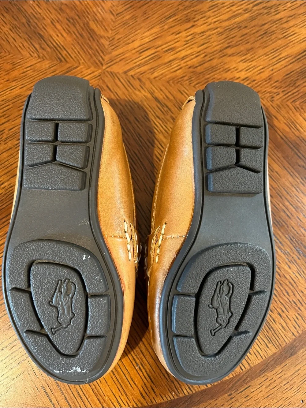 Polo Ralph Lauren Toddler Telly Tan Leather Penny Loafers size 4.5 Unisex